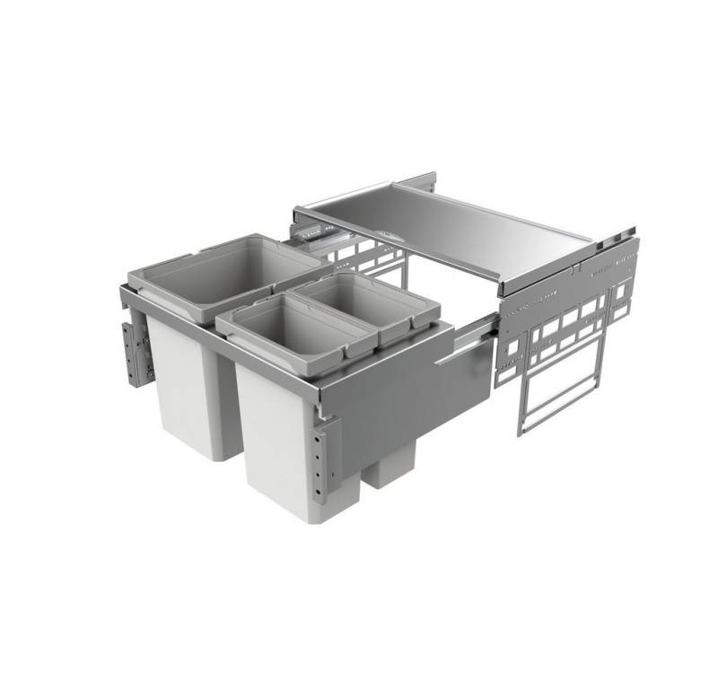 Naber Mülleimer Cox Base 360 K/600-3 Abfallsammler für Frontauszüge hellgrau H 360 mm von Naber