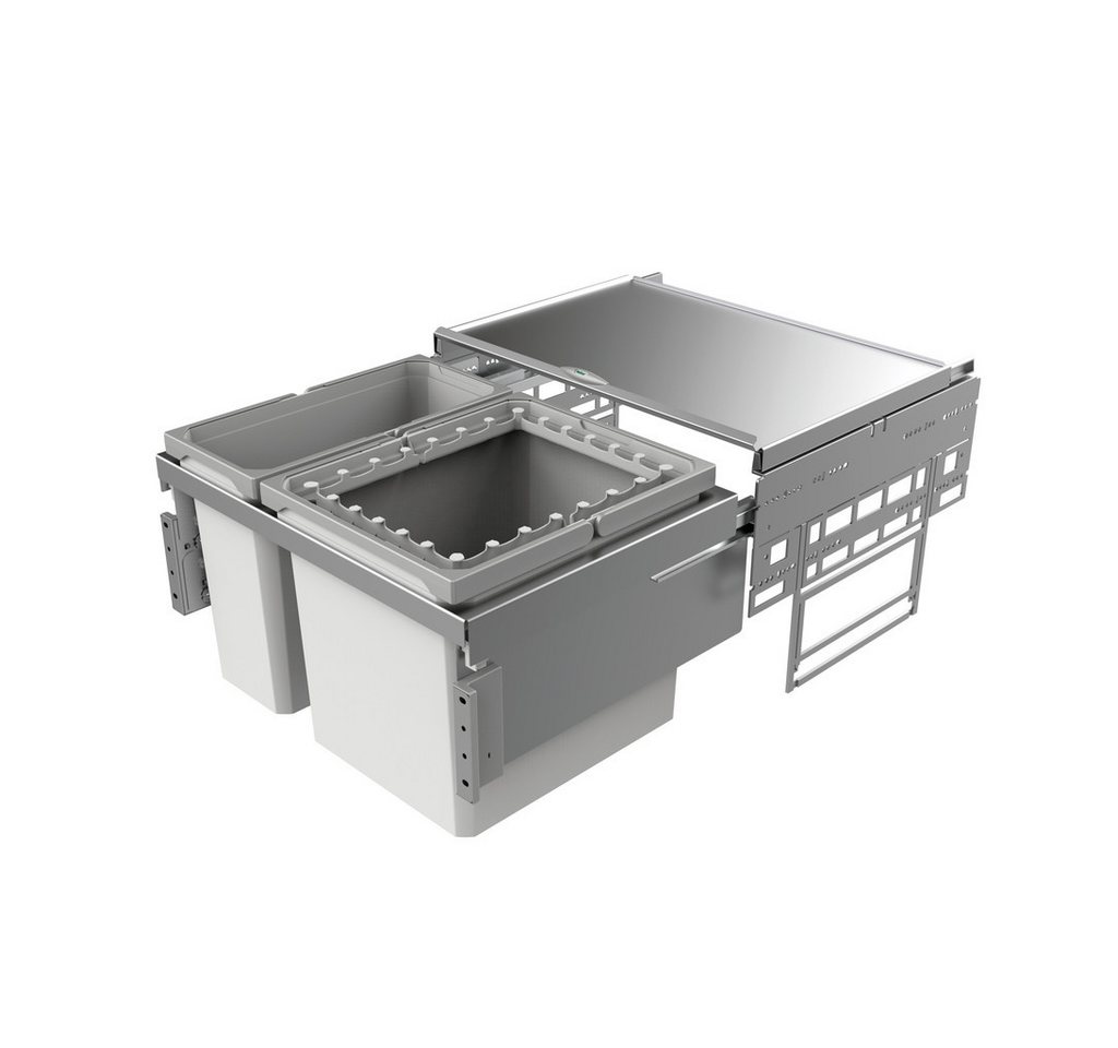 Naber Mülleimer Cox Base 360 R/600-2 Abfallsammler für Frontauszüge hellgrau H 360 mm von Naber