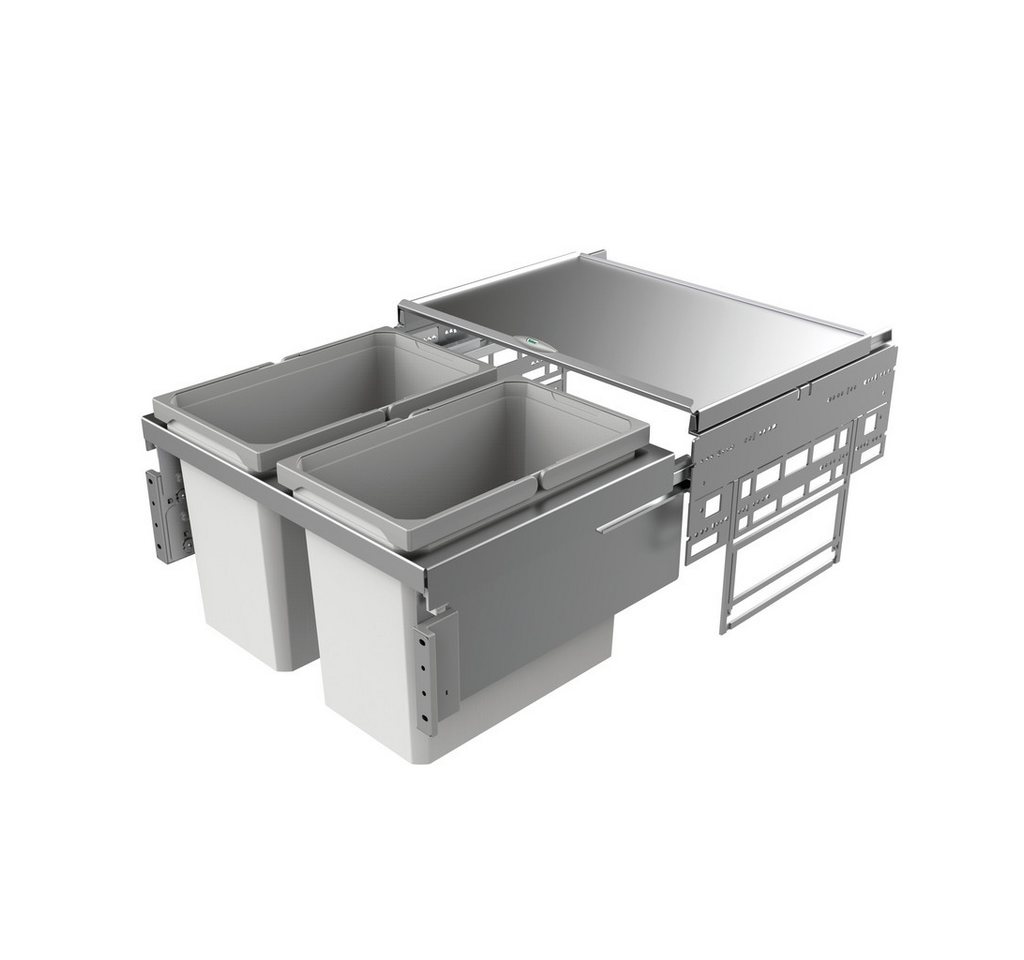 Naber Mülleimer Cox Base 360 S/600-2 Abfallsammler für Frontauszüge hellgrau H 360 mm von Naber