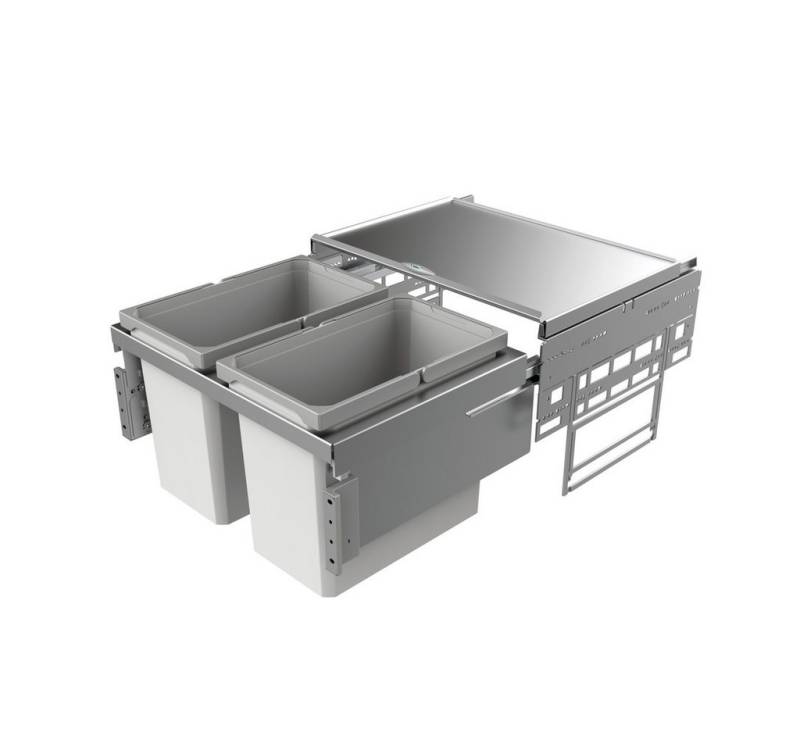 Naber Mülleimer Cox Base 360 S/600-2 Abfallsammler für Frontauszüge hellgrau H 360 mm von Naber