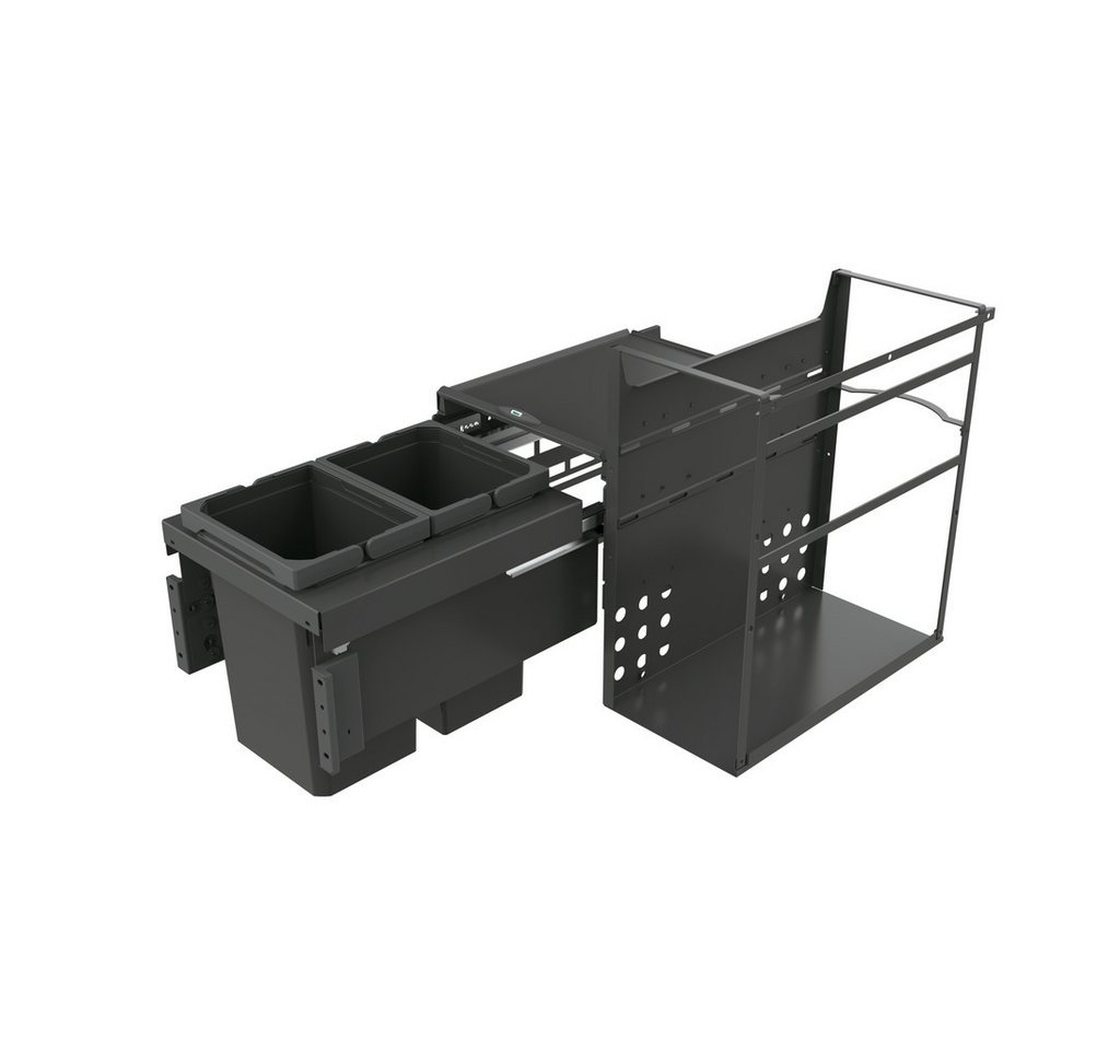 Naber Mülleimer Cox Base Q+ 360 S/370-2 Abfallsammler Frontauszüge anthrazit H 360 mm von Naber