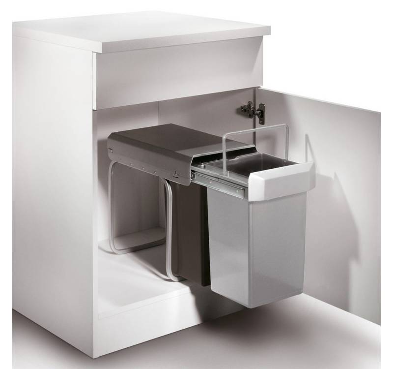 Naber Mülleimer Double 1 Abfallsammler für Drehtüren anthrazit/grau 8011026 von Naber