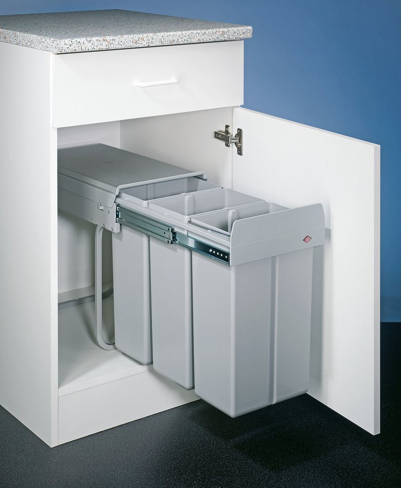 Naber Mülleimer Trenta 1 Abfallsammler für Drehtüren alu grau 8011027 von Naber