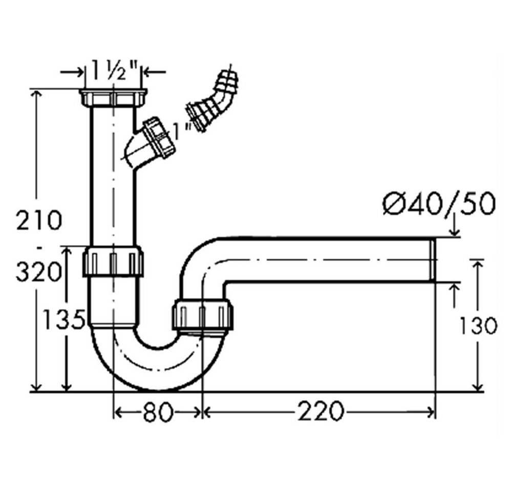 Naber Siphon Siphon / Geruchverschluss (2), 1 1/2 x 40 mm von Naber