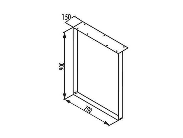 Naber Tischgestell Kufe für Anrichttisch (Arbeitsplattenhöhe), Edelstahl, H 900 mm von Naber