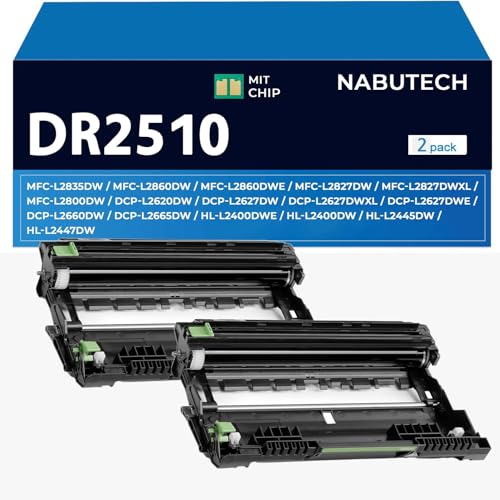 Nabutech DR2510 Trommel kompatibel mit Brother DR-2510 für Brother HL-L2400DW HL-L2445DW DCP-L2660DW DCP-2620DW DCP-L2627DWE MFC-L2800DW MFC-2835DW MFC-L2860DW MFC-L2827DWXL MFC-L2827DW MFC von Nabutech