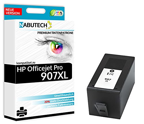 Nabutech Original Druckerpatrone kompatibel zu HP 907XL schwarz für HP Officejet Pro 6960, Pro 6970, | Geprüft nach ISO-Norm ISO/IEC 24711| von Nabutech