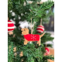 Weihnachtsanhänger Dackel Aus Filz I Christbaumschmuck Weihnachtsdeko Weihnachtsdackel Mit Mantel Hundeanhänger von NachaInterior