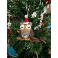 Weihnachtsanhänger Eule I Christbaumschmuck Weihnachtsdeko Winterdeko Weihnachtsbaum Weihnachtseule von NachaInterior