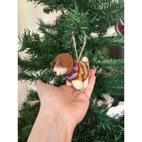 Weihnachtsanhänger Hund Beagle Mit Strickpullover I Filz Christbaumschmuck Weihnachtsdeko Weihnachtshund von NachaInterior