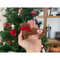 Weihnachtsanhänger Hund Dackel I Filz Christbaumschmuck Weihnachtsdeko Weihnachtsdackel von NachaInterior