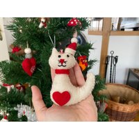 Weihnachtsanhänger Katze I Christbaumschmuck Weihnachtsdeko Winter Weihnachtsbaum Weihnachtskatze von NachaInterior