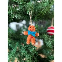 Weihnachtsanhänger Lebkuchenmann Mit Blauer Schleife I Christbaumschmuck Weihnachtsdeko Winterdeko Weihnachtsbaum Lebkuchen von NachaInterior