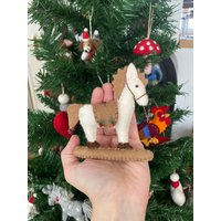 Weihnachtsanhänger Schaukelpferd I Filz Christbaumschmuck Weihnachtsdeko Pferdchen von NachaInterior