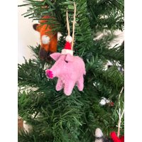 Weihnachtsanhänger Schwein I Christbaumschmuck Weihnachtsdeko Winter Weihnachtsbaum Weihnachtsschwein Filz Deko Weihnachten von NachaInterior
