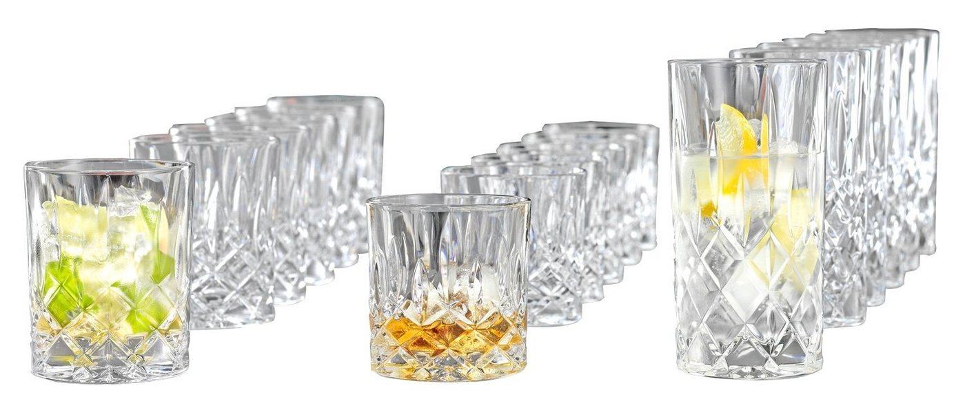 Nachtmann Glas NOBLESSE, Becher 18er-Set, Glas (6 x 3 versch), Glas, Made in Germany von Nachtmann