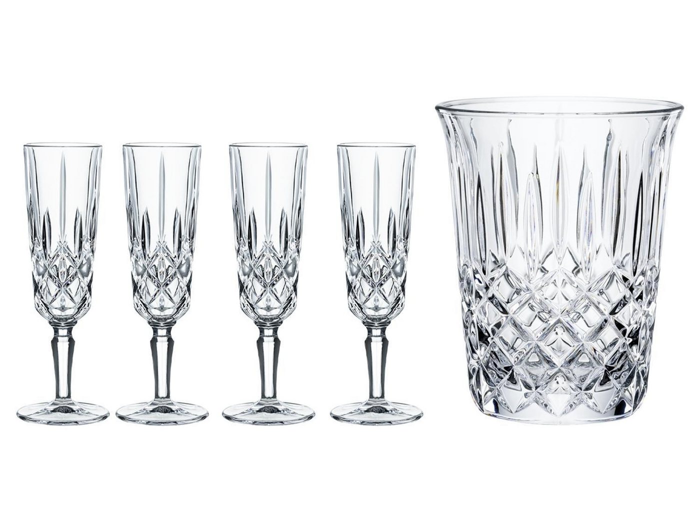 Nachtmann Sektkühler mit Sektgläsern NOBLESSE, 5-teilig, Kristallglas, Made in Germany Nachtmann Sektkühler mit Sektgläsern NOBLESSE, 5-teilig, Kristallglas, Made in Germany von Nachtmann