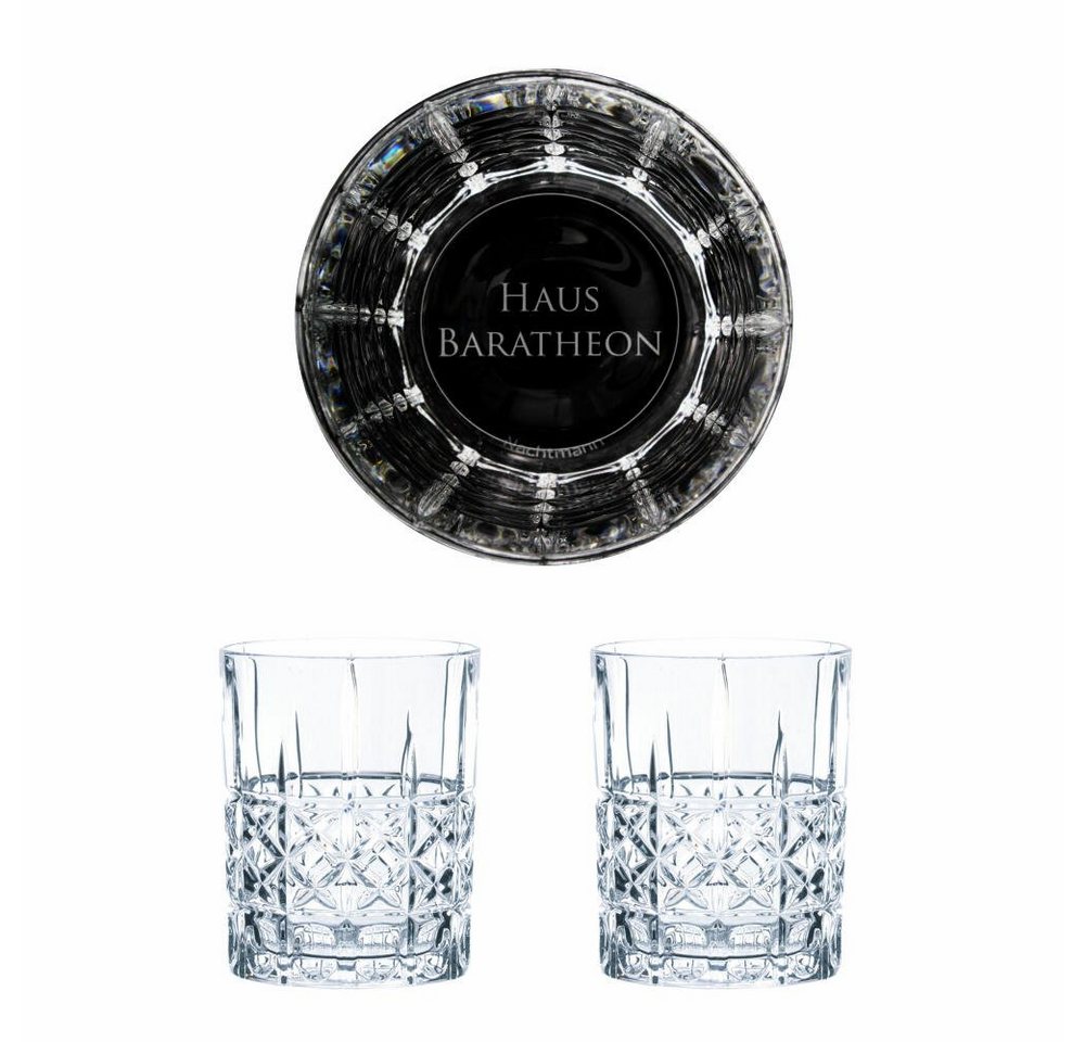 Nachtmann Whiskyglas Game of Thrones Whiskygläser Set Haus Baratheon, Kristallglas, lasergraviert von Nachtmann