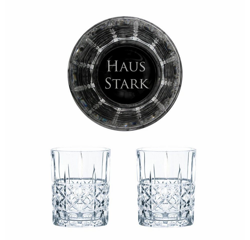 Nachtmann Whiskyglas Game of Thrones Whiskygläser Set Haus Stark, Kristallglas, lasergraviert von Nachtmann