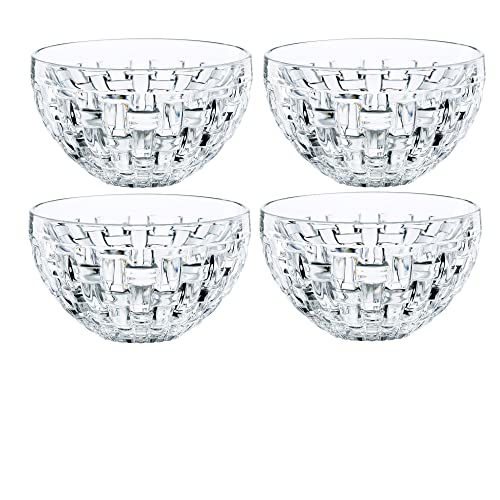 Nachtmann 4-teiliges Dipschalen-Set, Glasschalen, Rund, Ø 9,8 cm, Kristallglas, Bossa Nova, 101322, Kristall Klar von Nachtmann