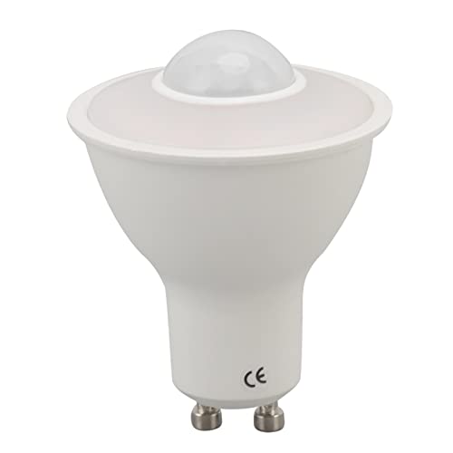 GU10 Infrarot-Glühbirne Mit Menschlicher Induktion, Bewegungsmelder-Ersatzlampe Für Decken-, Flur-, Verandalampen, 3000 K Warmweiß, 5 W 500 LM, AC 100–240 V, Energiesparende LED-GU10-Glühbirne. von Nachukan