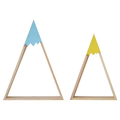 Nacnic Set von Zwei nordisch Stil wandregale | gelb und blau | dreieckiges Regale aus MDF-Holz | kinderzimmer, Wohnzimmer und Baby-Regale | medium und groß größen. von Nacnic