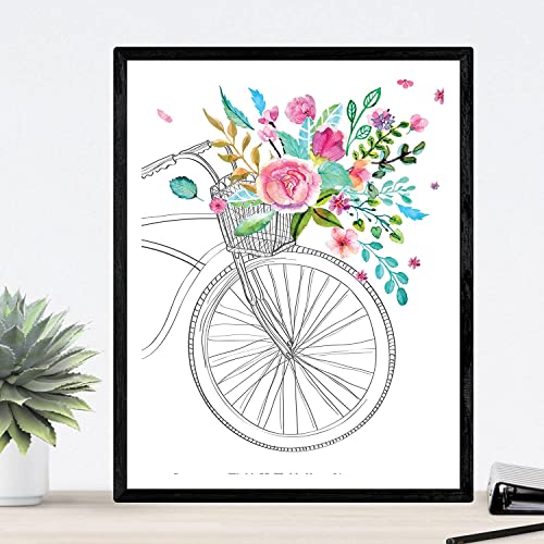Nacnic "Bike im Frühjahr" Poster. Bunte Nordic Stil Abbildungen mit Geometrische Drucke. Wanddeko für Ihr Haus, Geschäft, Büro ... Größe A3. von Nacnic