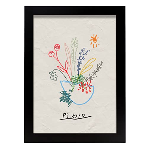Nacnic Dekorativer Kunstdruck mit Illustration von Picasso 4 Größen A4 Blumenstil zur Dekoration von Haus, Wohnzimmer, Zimmer, Arbeitszimmer. von Nacnic