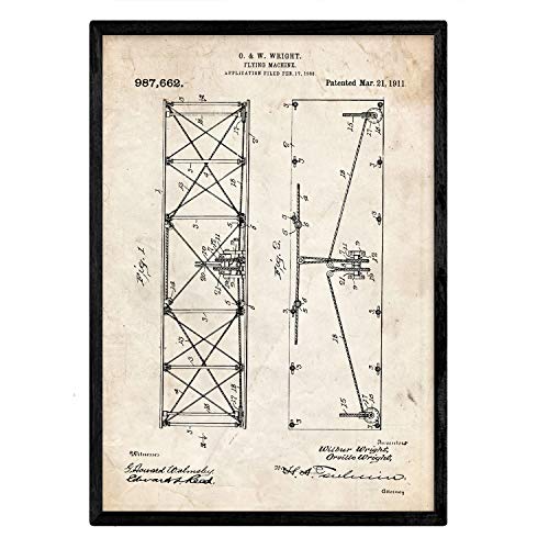 Nacnic Flugzeug Patent Poster Antik Patent A3 Vintage Poster mit Rahmen Nacnic Flugzeug Patent Poster Antik Patent A3 Vintage Poster mit Rahmen von Nacnic