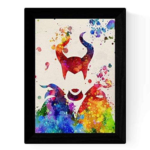 Nacnic Klinge berühmten Film Maleficent in Dornröschen Poster Stil A4 Farb-Burst. 250 gr hochwertiges Papier. Frameless von Nacnic