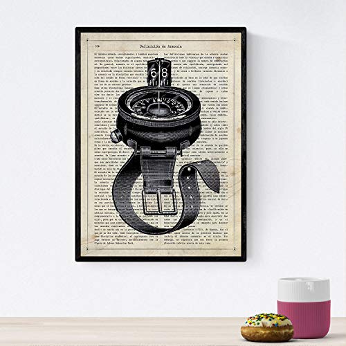 Nacnic Kompass Poster. Vintage Poster mit Definitionen. Innenarchitektur. A4-Format von Nacnic