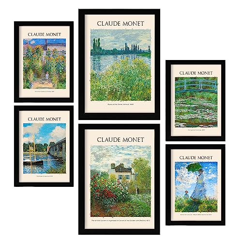 Nacnic Monet -Posterblatt 2. Malergalerie. Dekorative Gemälde für Ihr Wohnzimmer, Schlafzimmer, Zuhause. Wandkunstdrucke. Größen A4 und A3 mit schwarzen Rahmen Nacnic Monet -Posterblatt 2. Malergalerie. Dekorative Gemälde für Ihr Wohnzimmer, Schlafzimmer, Zuhause. Wandkunstdrucke. Größen A4 und A3 mit schwarzen Rahmen von Nacnic