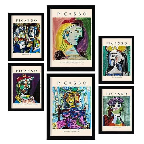 Nacnic Poster 6 set of Picasso 2 Sammlung von Kunstwerken, Dekorative Bilder für Ihr Wohnzimmer, Schlafzimmer, Zuhause. Wandkunst-Drucke. A4 and A3 with Black Frames Nacnic Poster 6 set of Picasso 2 Sammlung von Kunstwerken, Dekorative Bilder für Ihr Wohnzimmer, Schlafzimmer, Zuhause. Wandkunst-Drucke. A4 and A3 with Black Frames von Nacnic
