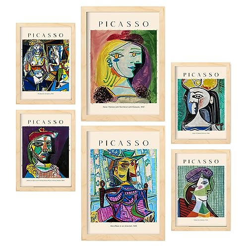 Nacnic Poster 6 set of Picasso 2 Sammlung von Kunstwerken, Dekorative Bilder für Ihr Wohnzimmer, Schlafzimmer, Zuhause. Wandkunst-Drucke. A4 and A3 with Lightwood Frames Nacnic Poster 6 set of Picasso 2 Sammlung von Kunstwerken, Dekorative Bilder für Ihr Wohnzimmer, Schlafzimmer, Zuhause. Wandkunst-Drucke. A4 and A3 with Lightwood Frames von Nacnic