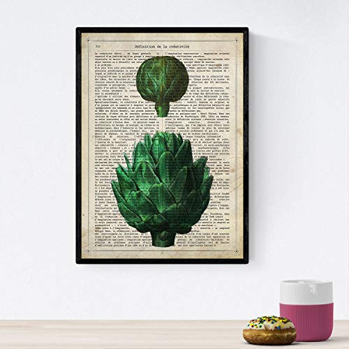 Nacnic Poster Artischocken. Poster von Obst und Gemüse mit Definitionen. Illustrationen vegetarische Ernährung. A4-Format von Nacnic