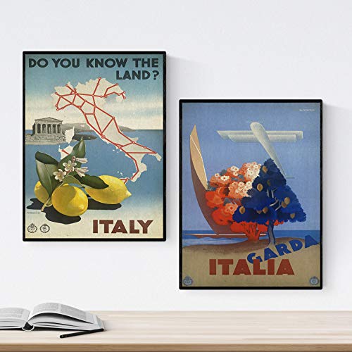 Nacnic Poster Jahrgang. Poster, die Welt der Werbung. Italien Jahrgang zwei Blätter. A3 Größe Nacnic Poster Jahrgang. Poster, die Welt der Werbung. Italien Jahrgang zwei Blätter. A3 Größe von Nacnic