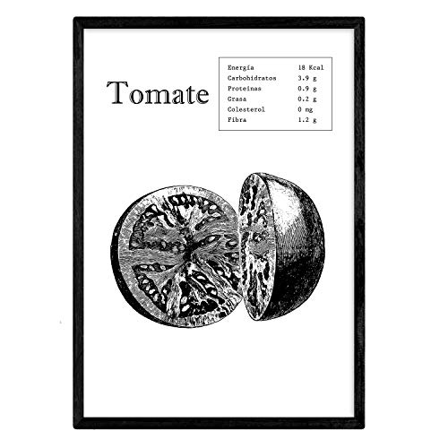 Nacnic Poster Tomate.Láminas von Obst und Gemüse. A4-Format von Nacnic