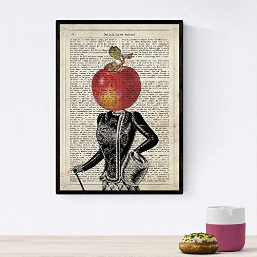 Nacnic Poster menschliche Gemüse. Poster Fräulein von Apple. Bilder von Menschen mit Köpfen Gemüse. A4-Format von Nacnic