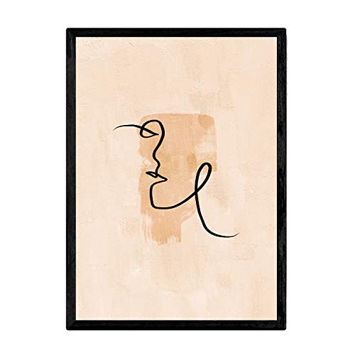 Nacnic Poster mit Illustration der Frau. Zeichnungen mit Formen, Gesichtern, Körpern und Frauengittern. Bilder in Tonalitäten landen und rötlich. 'Frauen 21'. A4-Größe mit Rahmen Nacnic Poster mit Illustration der Frau. Zeichnungen mit Formen, Gesichtern, Körpern und Frauengittern. Bilder in Tonalitäten landen und rötlich. 'Frauen 21'. A4-Größe mit Rahmen von Nacnic