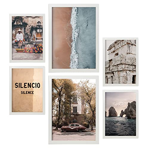 Nacnic Satz von 6 Bilder Vintage Mexico. Ästhetische Wandkunstdrucke für Schlafzimmer oder Wohnzimmerdesign. Größen A3 & A4. Mit weißer Rahmen. Nacnic Satz von 6 Bilder Vintage Mexico. Ästhetische Wandkunstdrucke für Schlafzimmer oder Wohnzimmerdesign. Größen A3 & A4. Mit weißer Rahmen. von Nacnic