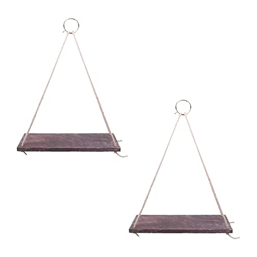 Nacnic Set mit 2 dreieckigen Wandregalen zum Aufhängen, schwebende Regale für Wohnzimmer, Büro, Holzregale für Aufbewahrung und Innendekoration, dunkles Holz, groß. von Nacnic