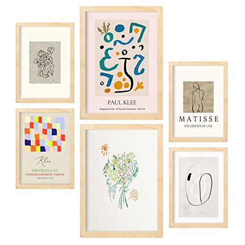 Nacnic Set von 6 Modernismus Posters. Sammlung von Plakate mit Collage Ästhetik für Innendekoration. Größen A3 und A4. Rahmenlos von Nacnic