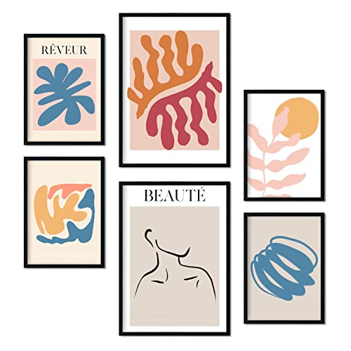 Nacnic Set von 6 Orange und Blauen Posters. Sammlung von Plakate mit Collage Ästhetik für Innendekoration. Größen A3 und A4. Rahmenlos Nacnic Set von 6 Orange und Blauen Posters. Sammlung von Plakate mit Collage Ästhetik für Innendekoration. Größen A3 und A4. Rahmenlos von Nacnic