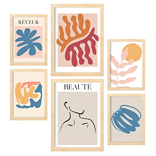 Nacnic Set von 6 Orange und Blauen Posters. Sammlung von Plakate mit Collage Ästhetik für Innendekoration. Größen A3 und A4. Rahmenlos Nacnic Set von 6 Orange und Blauen Posters. Sammlung von Plakate mit Collage Ästhetik für Innendekoration. Größen A3 und A4. Rahmenlos von Nacnic