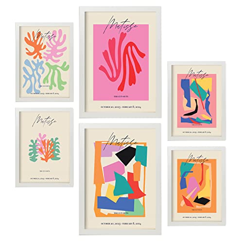 Nacnic Set von 6 Poster Matisse. Sammlung von Platten mit ästhetischer Collage für Innendekoration. Größen A3 und A4. Rahmenlos von Nacnic