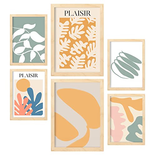 Nacnic Set von 6 Poster Vegetation. Sammlung von Platten mit ästhetischer Collage für Innendekoration. Größen A3 und A4. Rahmenlos Nacnic Set von 6 Poster Vegetation. Sammlung von Platten mit ästhetischer Collage für Innendekoration. Größen A3 und A4. Rahmenlos von Nacnic