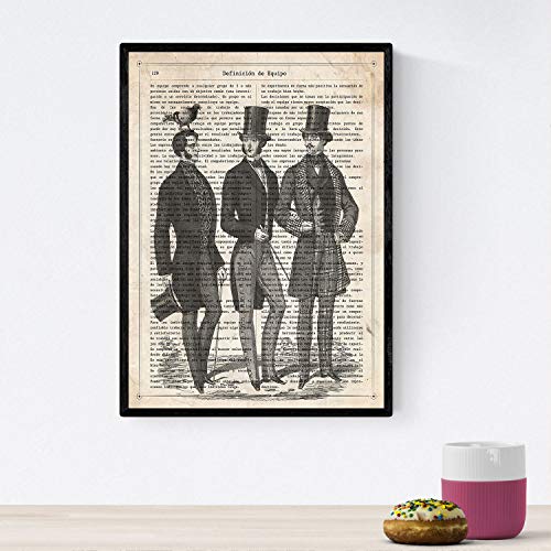 Nacnic Vintage Poster 3 Männer. Vintage Stil Poster mit Design und Definitionen für die Innendekoration. A4-Format von Nacnic