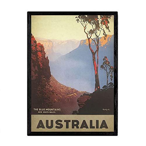 Nacnic Vintage Poster Australien - Blue Mountains. Blätter für Interieur mit klassischen und antiken Werbebildern zu dekorieren. Gemälde Retro-Dekor. A3 von Nacnic