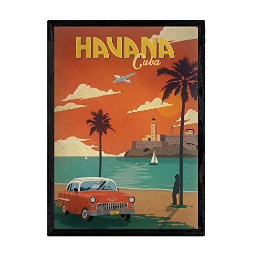Nacnic Vintage Poster Havanna - Kuba. Blätter für Interieur mit klassischen und antiken Werbebildern zu dekorieren. Gemälde Retro-Dekor. A3 von Nacnic