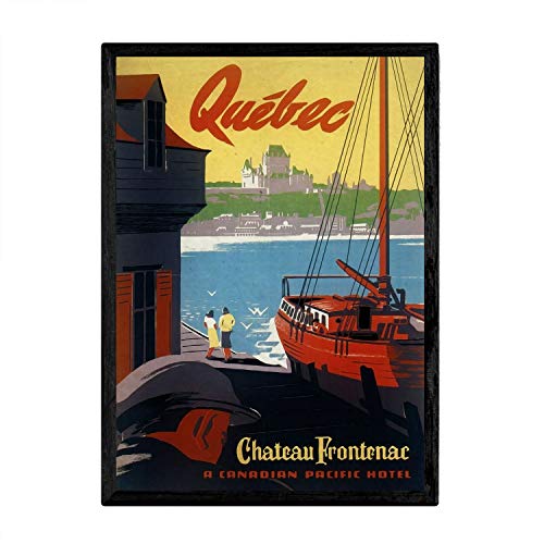 Nacnic Vintage Poster Quebec. Blätter für Interieur mit klassischen und antiken Werbebildern zu dekorieren. Gemälde Retro-Dekor. A3 von Nacnic